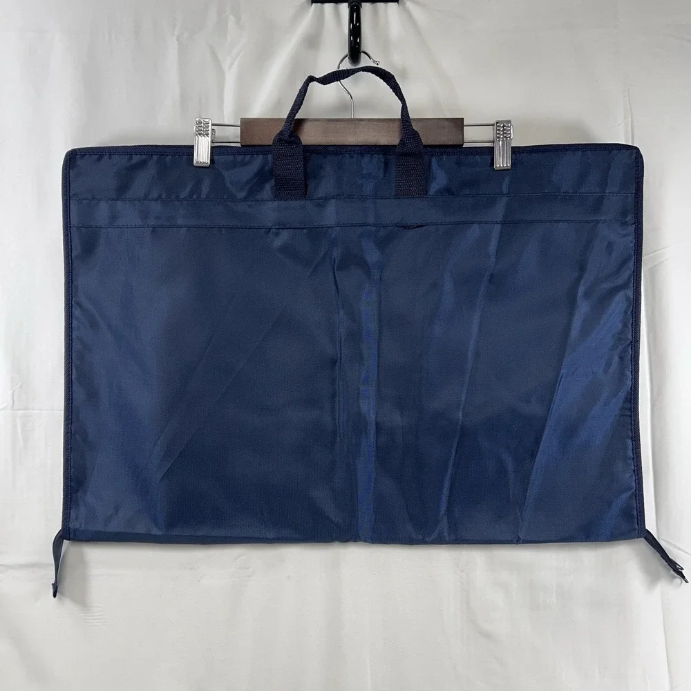 Brooks Brothers Blue Garment Bag Travel Suit Cover Folding Zippered 44